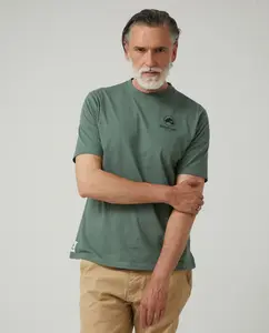 Мужская футболка с коротким рукавом и боковым логотипом Altonadock, военный зеленый