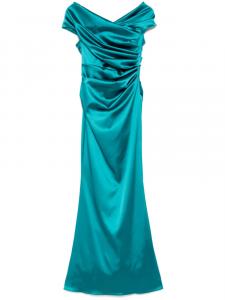 Talbot Runhof атласное платье, зеленый