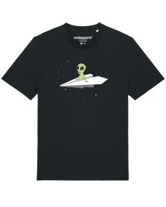 Рубашка Watapparel Alien on a paper plane, черный