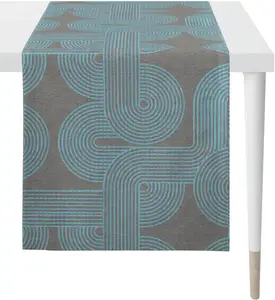 АПЭЛТ дорожка для стола "Нова, СТИЛЬ ЛОФТ, жаккард", (1 шт.) APELT 44х140 см, бирюзовый/серый