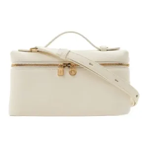 Loro Piana Кожаная женская сумка белого цвета