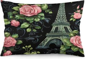 MaSiledy Чехол на подушку с Эйфелевой башней Paris Rose Pattern-6