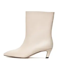 Ботильоны на низком каблуке Dolly - белые Cesare Gaspari, бежевый