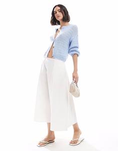 Юбка миди ASOS DESIGN из хлопка, круглая, белого цвета