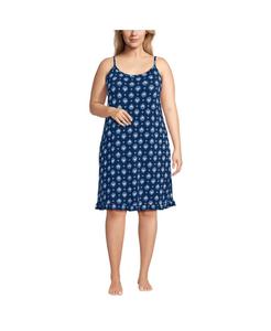 Ночная рубашка-комбинация до колена, охлаждающая, больших размеров Lands' End, Deep sea navy large foulard