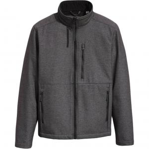 Levis Мужская куртка серого цвета с воротником-стойкой, флисовой подкладкой и мягкой верхней тканью