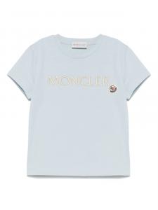 Футболка с вышитым логотипом Moncler Enfant, синий