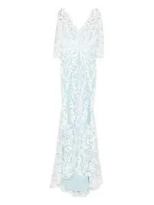 Платье с кружевом Gemy Maalouf, синий