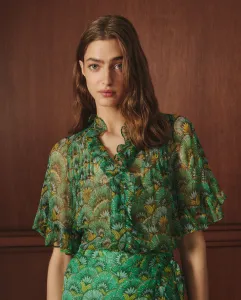 Женская блуза с цветочным принтом Lloyd's, зеленый