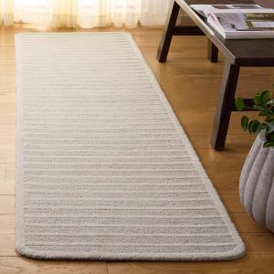 Ковер SAFAVIEH, 69 x 244 см, коллекции Ebony - ковер-дорожка, Silver & Ivory, ручной работы из шерсти, идеально для гостиной, коридора, прихожей, входа, спальни (EBN325G)