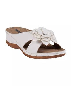 Женские комфортные сандалии Joy Flower Rosette GC Shoes, белый