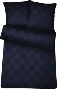 Постельное белье из дамаска, темно-синяя клетка, 100% хлопок, 135 см x 200 см + 1 комплект (80 см x 80 см) Carpe Sonno