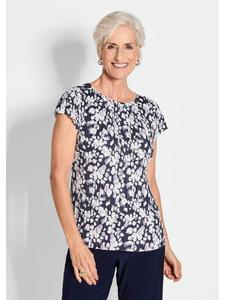 Футболка GOLDNER, цвет marine/weiß/geblümt