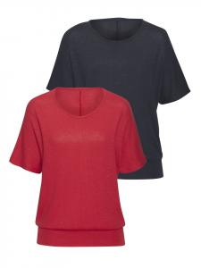 Рубашка с короткими рукавами кораллово-красного и темно-синего цветов. Vivance