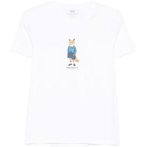Футболка из хлопка с принтом лисы от Maison Kitsuné Maison Kitsune, белый