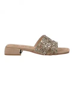 Плоские сандалии со стразами Alma En Pena, бежевый