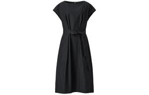 C Collection Платье с короткими рукавами женское черное Uniqlo