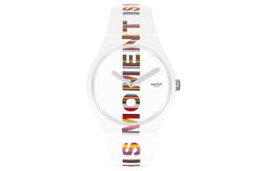 SWATCH Часы Unisex 41mm White Watch SUOZ330, White