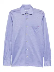 Хлопковая рубашка Kiton, синий