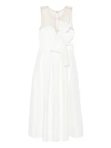 Платье миди с бантами NISSA, белый