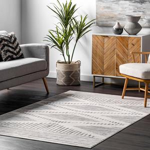 Ковер nuLOOM, 92 x 153 см, Briggs Geometric для гостиной, спальни, столовой, прихожей, кухни, Briggs Light Grey