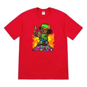 Футболка ss19 molotov kids tee red little boy short sleeve Supreme, красный