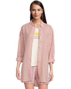 Платье Faherty Haze Shirtdress, цвет Rose Watercolor Stripe
