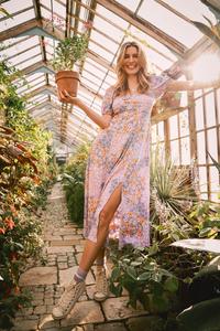 FatFace Недорогое платье миди с лугом Fat Face, фиолетовый