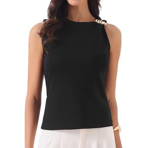 Женский топ без рукавов с отделкой на плечах Inspire Chic