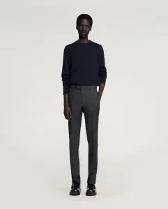 Мужские шерстяные клетчатые брюки Sandro, серый