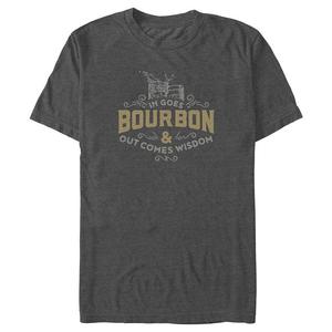 Футболка Big & Tall In Goes Bourbon And Out Comes Wisdom с графическим рисунком, цвет Charcoal Heather