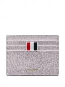 Картхолдер из зернистой кожи THOM BROWNE, белый