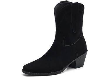 Женские элегантные ковбойские ботильоны вестерн QSPGONA, Black