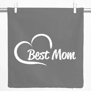 Декоративная наволочка Huuraa "Лучшая мама в подарок" 40x40 см, стальной серый хлопок, украшение для лучшей мамы Hellweg Druckerei