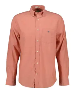 Мужская рубашка с длинным рукавом и карманом на груди Gant, лососевый