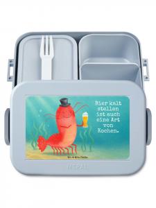 Mr. & Mrs. Panda Ланч-бокс с изображением лобстера и пшеницы, с надписью, выполненной в пастельно-голубом цвете