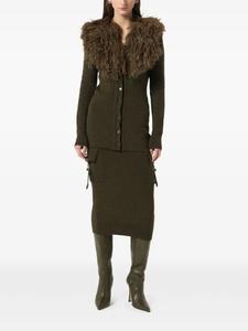 Трикотажная юбка миди с карманами-карго Blumarine, коричневый