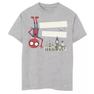 Футболка с изображением портрета «Hello London» для мальчиков 8–20 лет «Человек-паук Marvel» вдали от дома Marvel