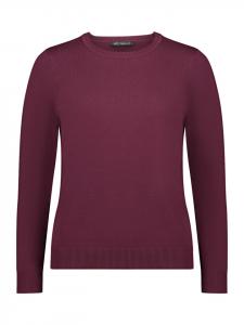 Betty Barclay Простой вязаный пуловер с круглым вырезом темно-баклажанового цвета