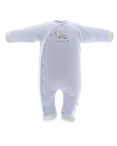 Длинная детская бархатная пижама с вышивкой для щенков Cambrass, голубой