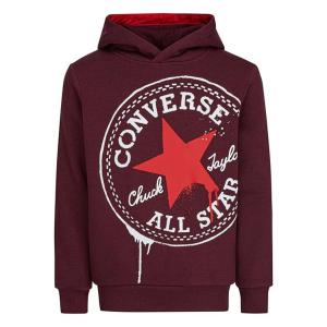 Детская толстовка Converse Spray с длинными рукавами, красным графическим принтом, модель RED594