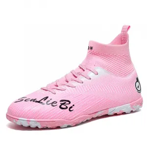 Футбольные бутсы для детей и подростков с высокой амортизацией и износостойкостью D&W, розовый