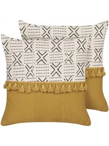 Декоративная подушка Beliani 2er Set Deko WOODI, цвет weiß/schwarz/weiß