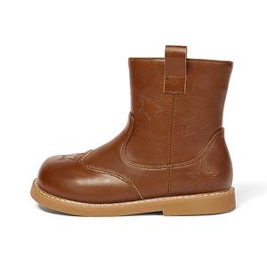 Детские кожаные ботинки для детей Snoffy, Caramel