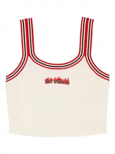 Укороченный топ с огненными деталями Maje, белый