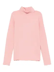 Ребристый топ с высоким воротом Molo, розовый