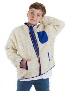 Флисовая куртка кремово-синего цвета Denokids