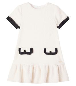 Платье из флиса с бахромой Patachou, слоновая кость