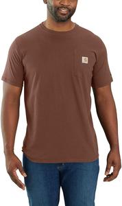 Футболка Carhartt Men's Force Relaxed Fit Midweight с карманом, короткий рукав, Mocha Heather