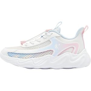 Детские кроссовки с низким верхом и противоскользящей подошвой, устойчивые к износу QIAODAN, белый/синий